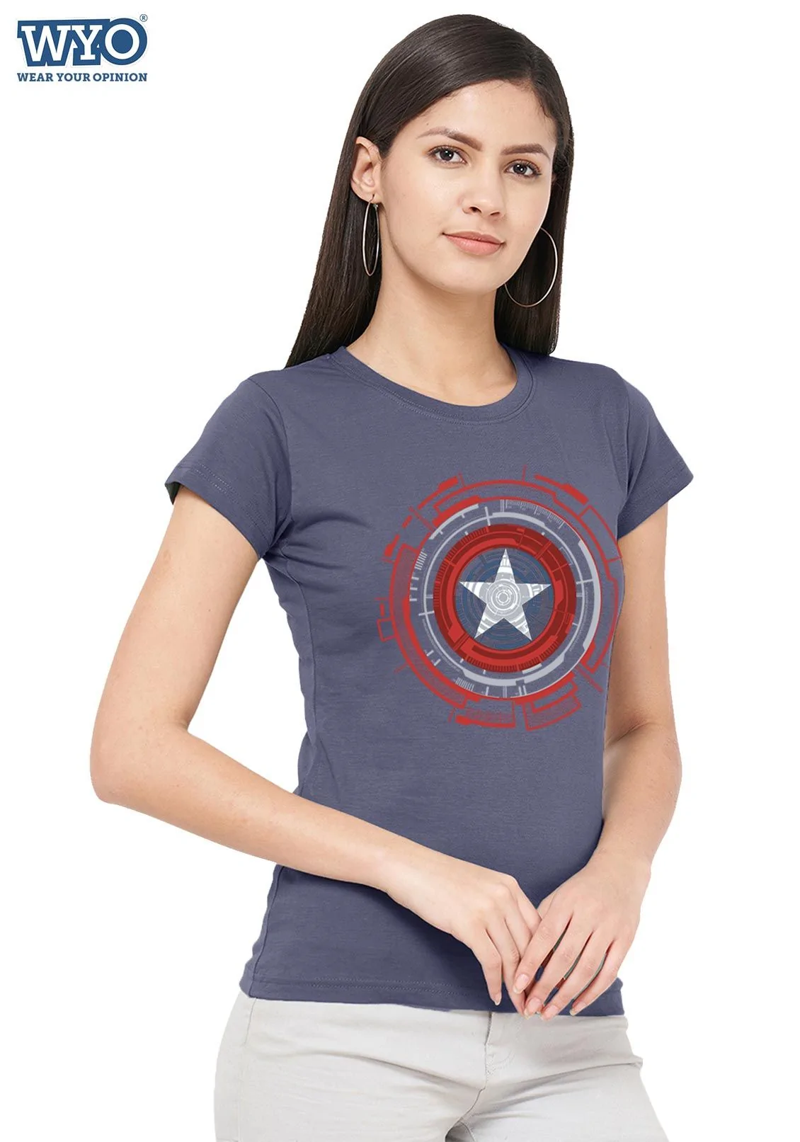 Technical Shield Cap America Women Tshirt