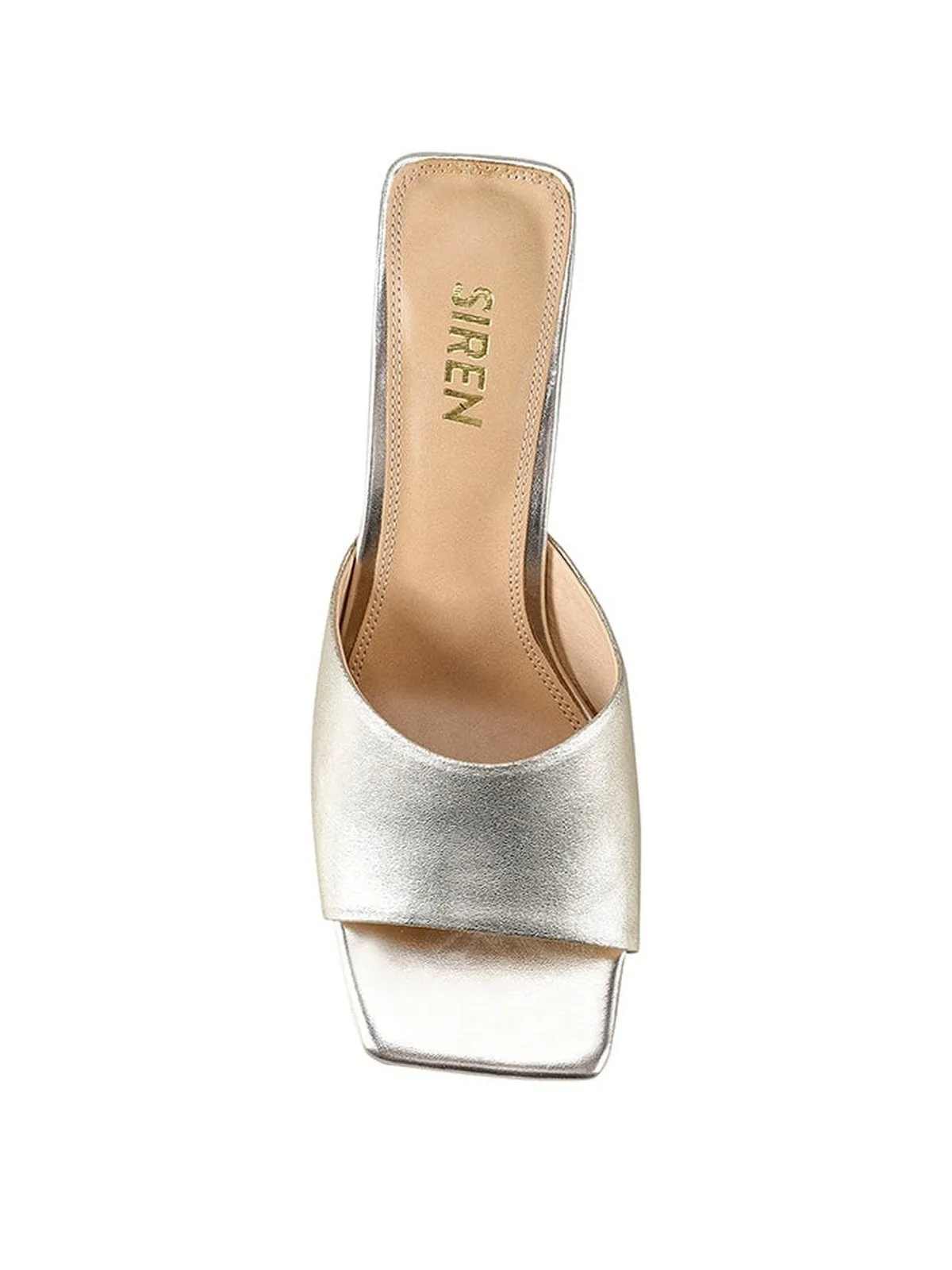 Teepee Block Heel Mules - Gold Leather