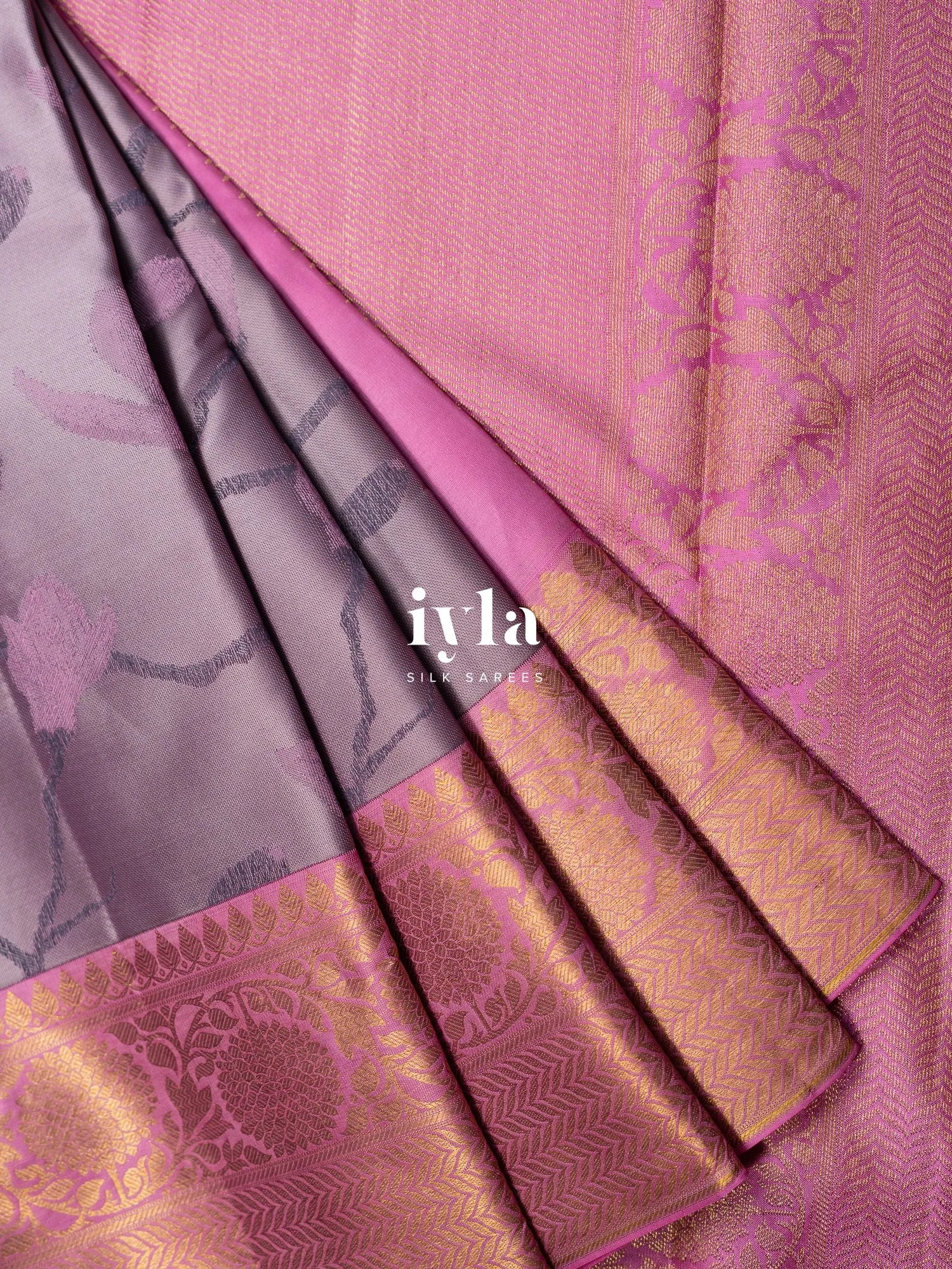 The Magnolia Weave Kanjeevaram in Lilac