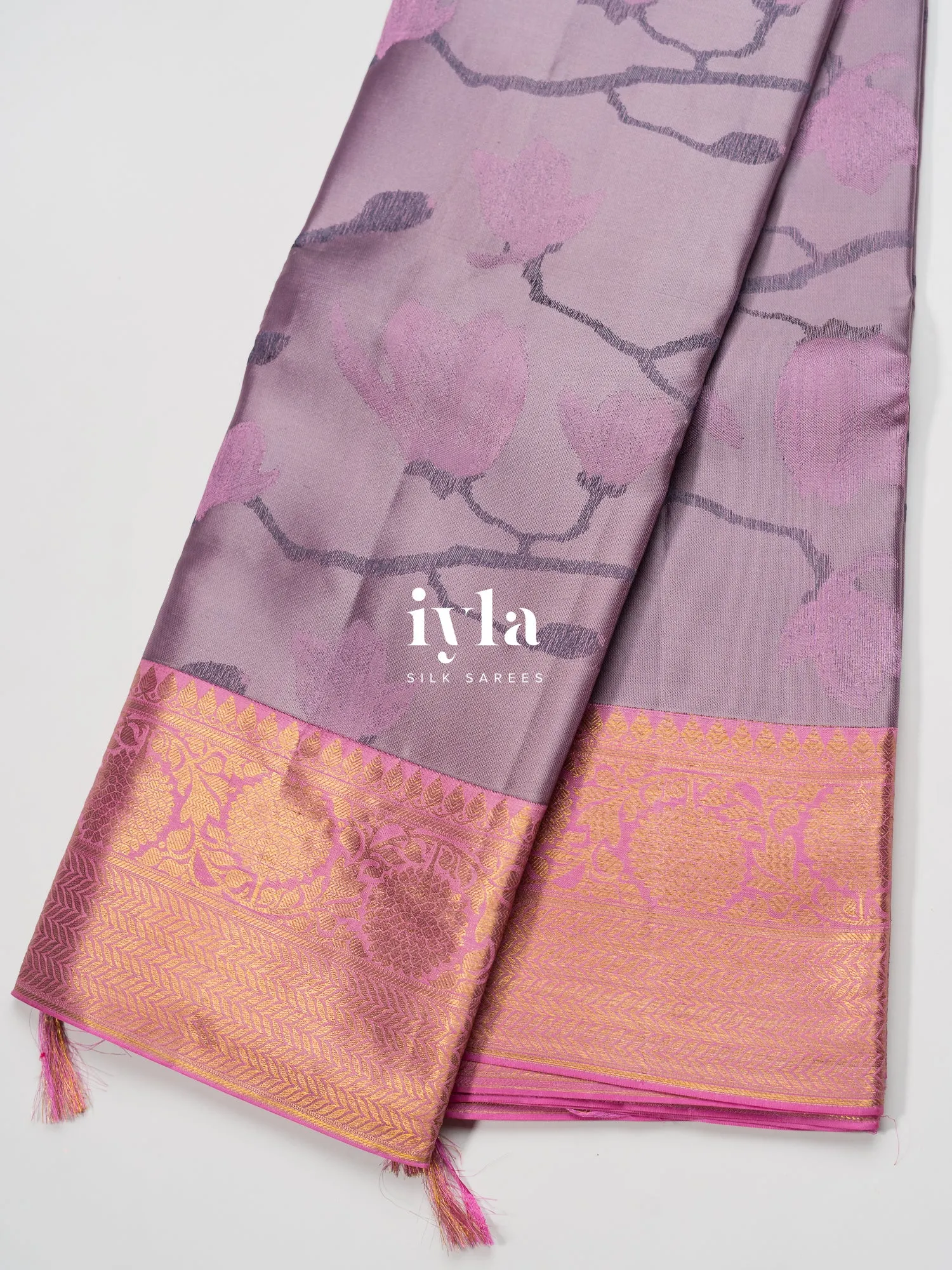 The Magnolia Weave Kanjeevaram in Lilac