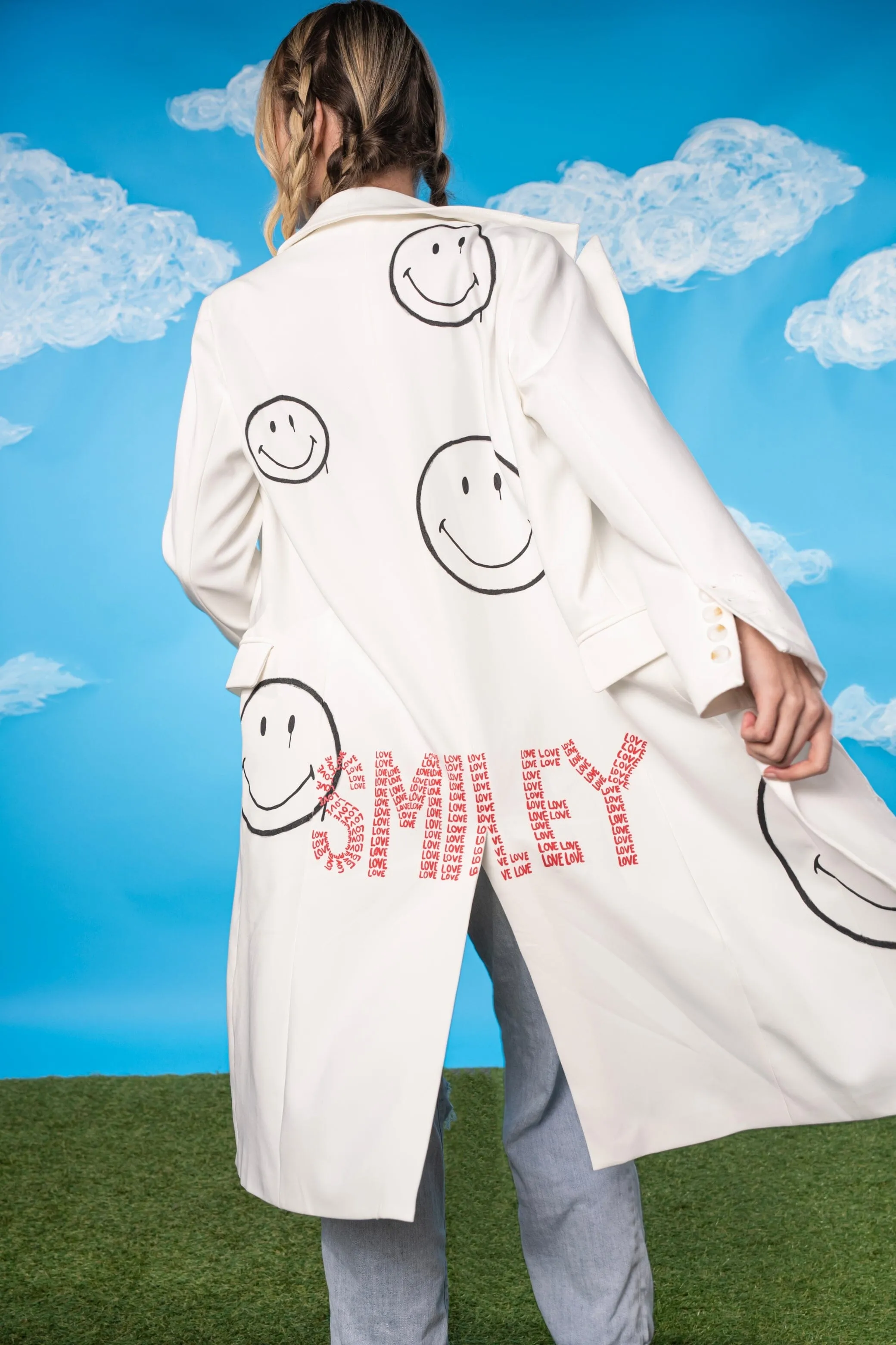 'The Smiley Blazer' Painted Coat