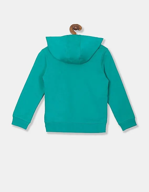 Tommy Hilfiger Kids Boys Green Hood Brand Embroidered Essential Sweatshirt