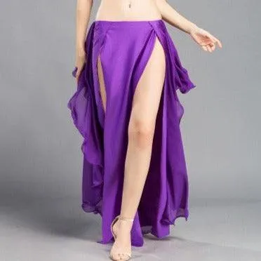 Unleash Your Inner Confidence with Dancer's Vitality Chiffon Sexy Split Practice Skirt for Women Belly Dancing