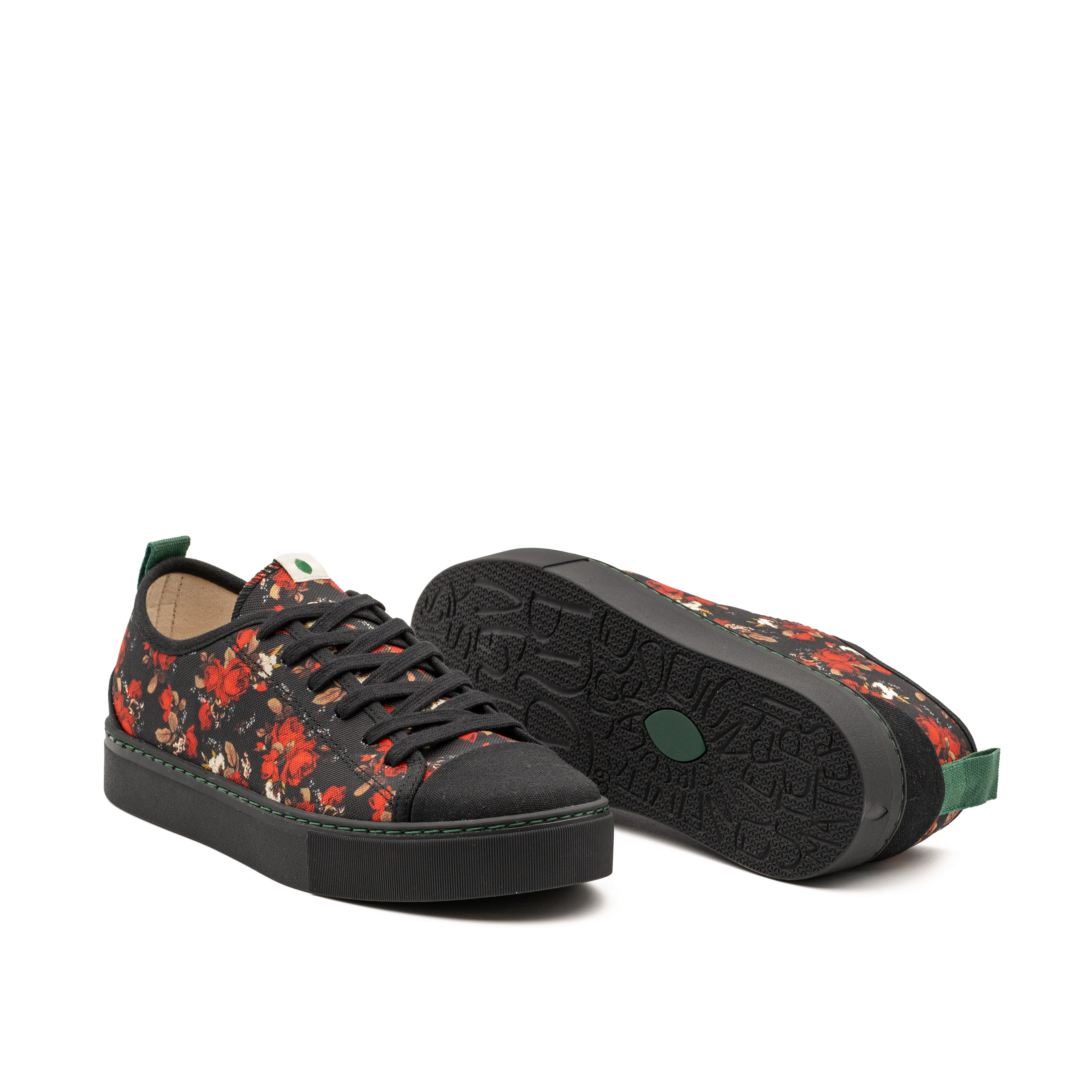 Vegan sneaker roses black MOB003