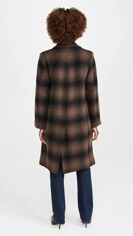 Vince   Shadow Plaid Car Coat 