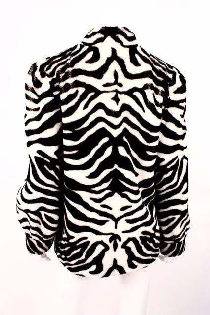 Vintage LILLI ANN Zebra Faux Fur Coat