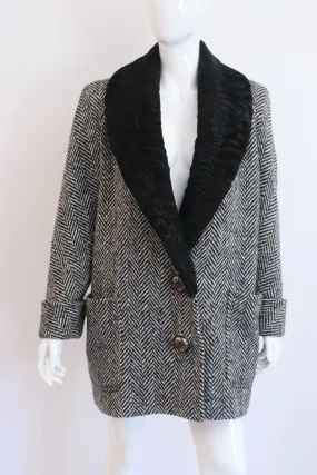 Vintage VALENTINO Herringbone Wool Coat