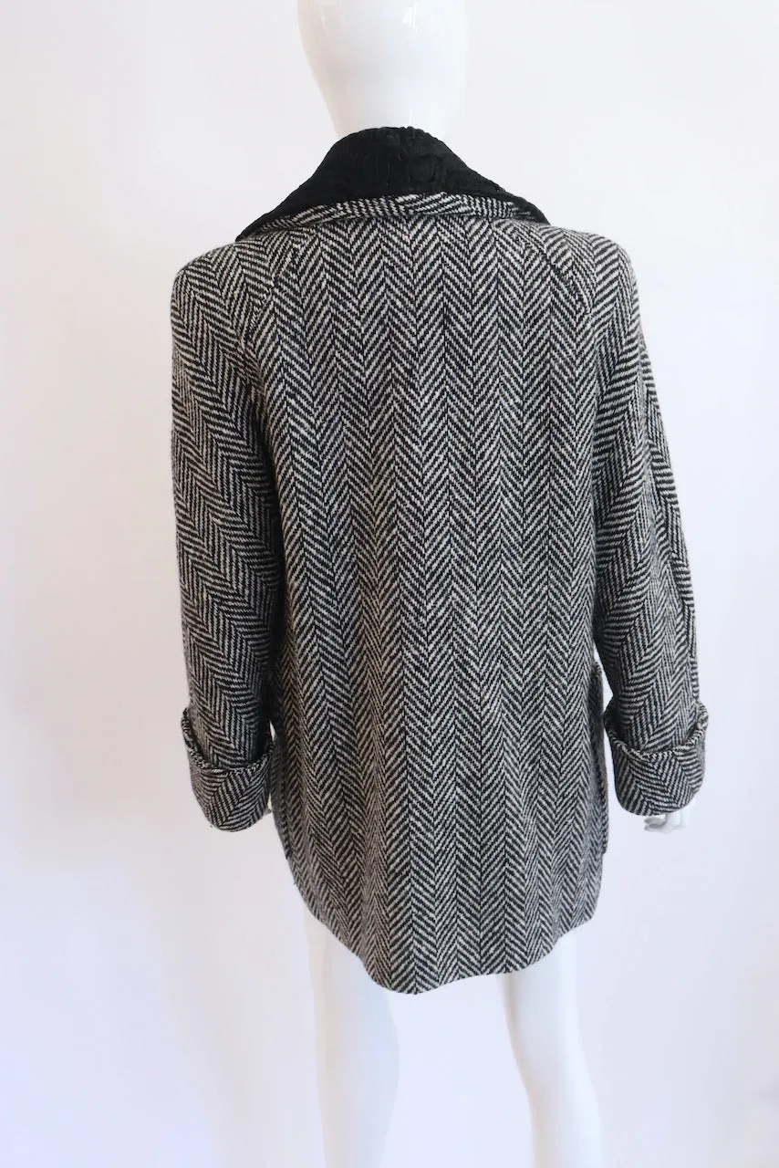 Vintage VALENTINO Herringbone Wool Coat