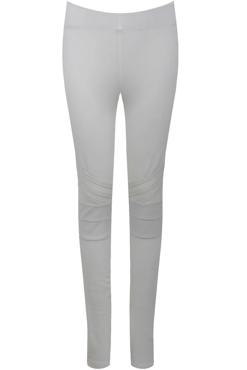 White PVC Textured Leggings