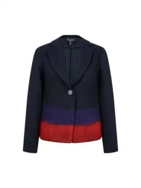 Women s Color Block One Button Jacket Black 271419