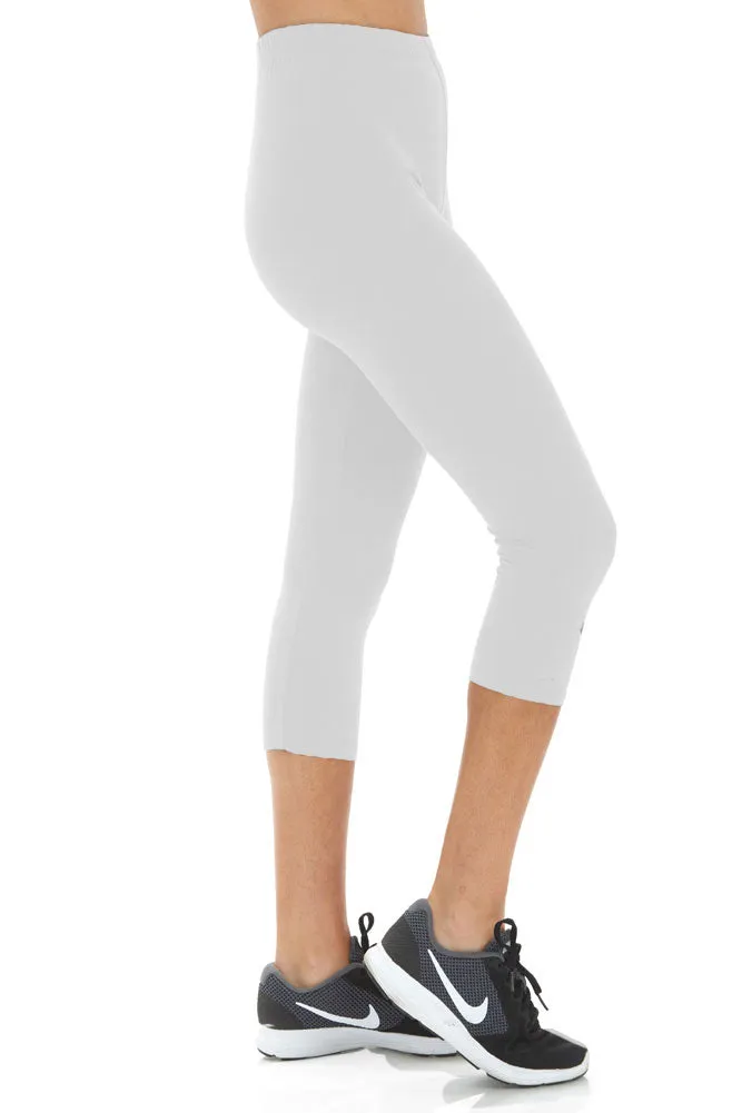 Women's 3X5X Solid Color Buttery Soft Cropped Capri Leggings