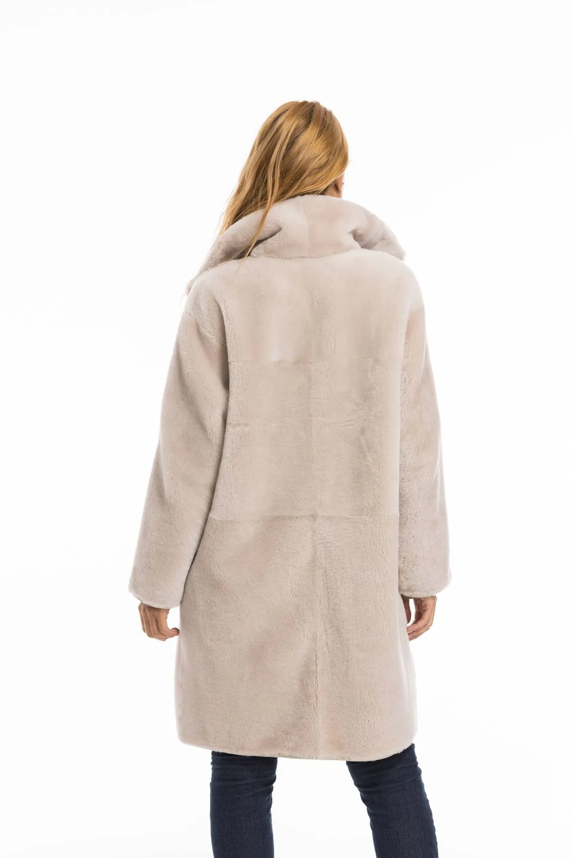 Women's beige sheepskin coat greta