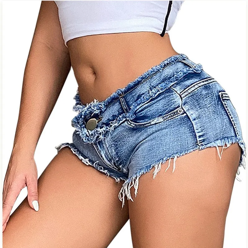 Women's Summer Beach Style Polyester Solid Elastic Low Waist Shorts