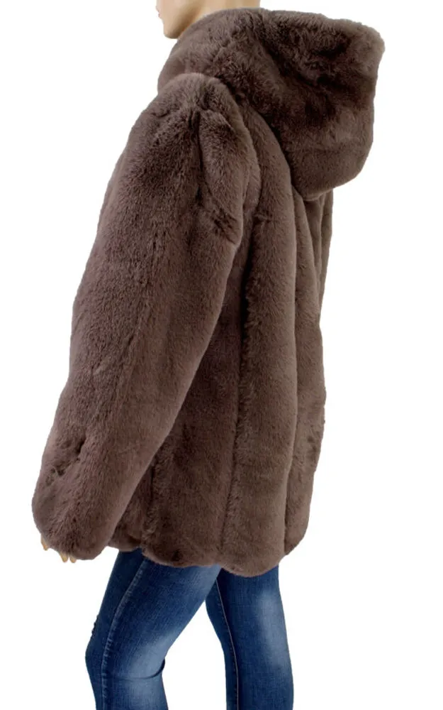 Y926 Premium Soft Faux Fur Jacket w/Hood