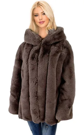 Y926 Premium Soft Faux Fur Jacket w/Hood