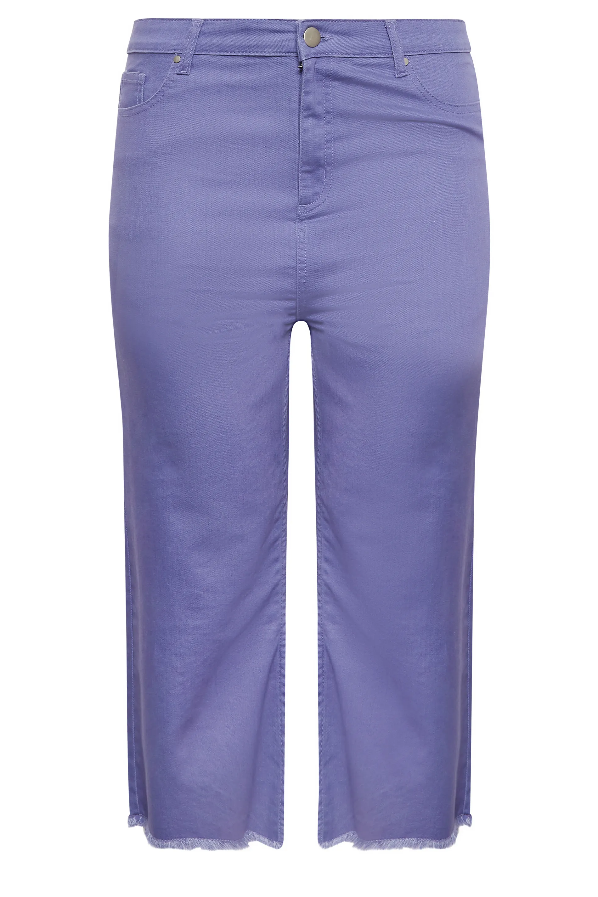 YOURS Curve Purple Stretch Cropped Jeans